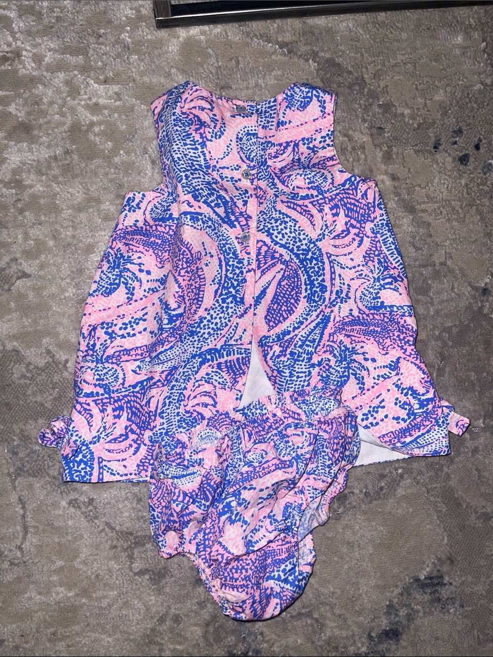 Lilly Pulitzer Pink & Blue Printed Girls' One-Piece Dress - Picture 2 of 4